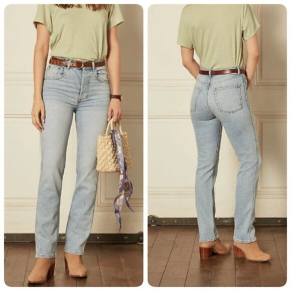 Boyish The DEMPSEY High Rise Slim Straight Stretch Jean Sz 25 in LA PORTA - Picture 1 of 12